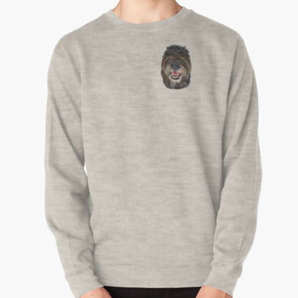 Happy Brown Fluffy Doodle Dog Pullover Sweatshirt