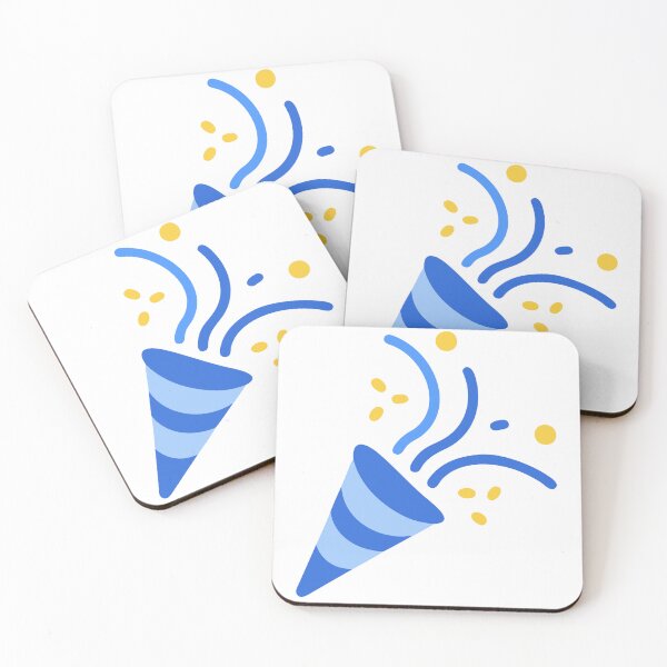 Item preview, Blue Party Popper Releasing Confetti on Black Background designed and sold by Creative88Art.