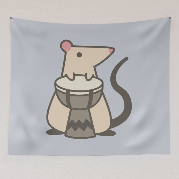 Item preview, rat playing the drums! designed and sold by HayItsNay.