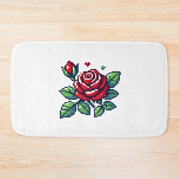 Aperçu de l'œuvre Rose rouge, Pixelart créée et vendue par Luvrr Pixels.