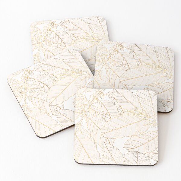 Item preview, Luxury wallpaper design with golden coffee branches and natural background. Tropical line design. designed and sold by MatyKotiv.
