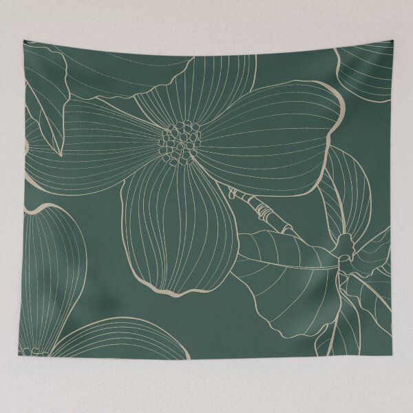 Item preview, Flowering dogwood and natural background. Tropical line design. designed and sold by MatyKotiv.