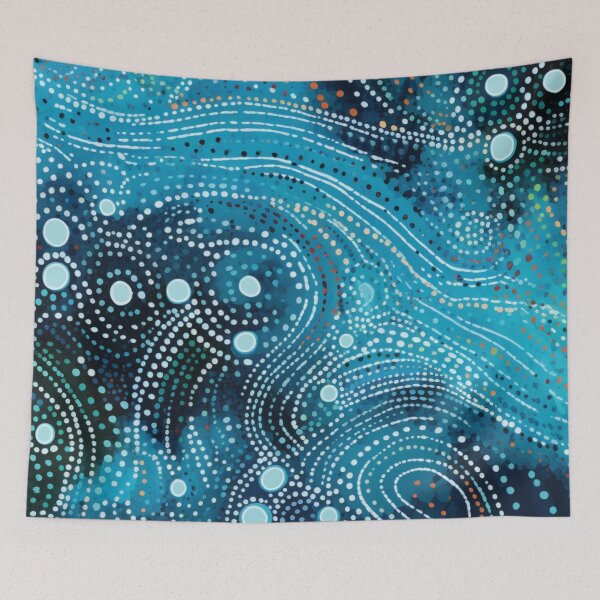 Item preview, Aboriginal Inspired Dot Art - Ocean Beauty designed and sold by GrinGalore.