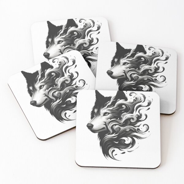 Item preview, Majestic Wolf Flow - Monochrome Art designed and sold by EllsLittleStore.