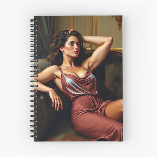 Item preview, Painting of a beautiful lady reclining on her sofa designed and sold by Vintage Designs +.