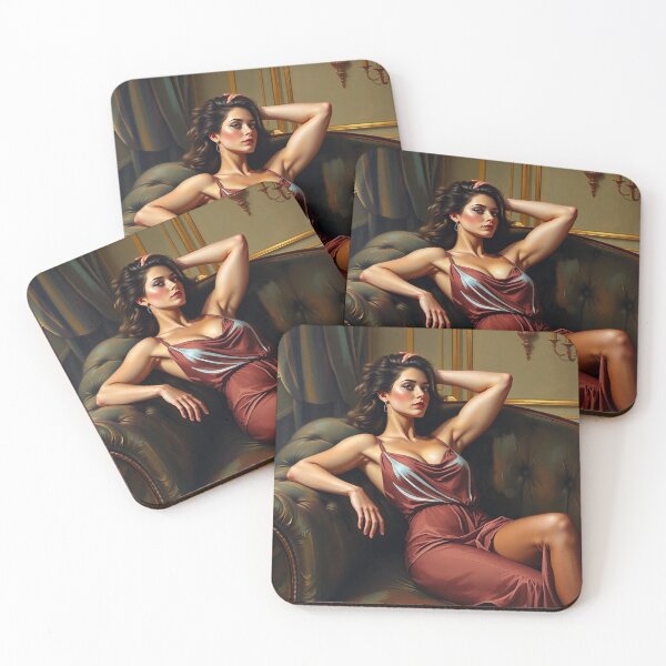 Item preview, Painting of a beautiful lady reclining on her sofa designed and sold by Vintage Designs +.