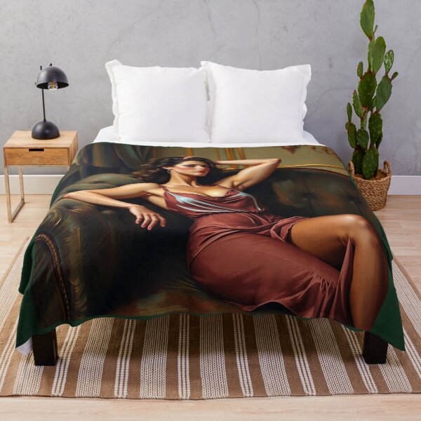 Item preview, Painting of a beautiful lady reclining on her sofa designed and sold by Vintage Designs +.