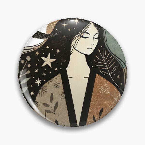 Item preview, Celestial Goddess - Moon and Stars Art designed and sold by EllsLittleStore.