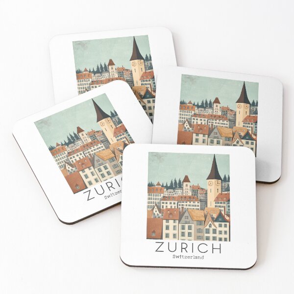Item preview, A Vintage Travel Illustration of Zurich - Switzerland  designed and sold by GoodOldVintage.