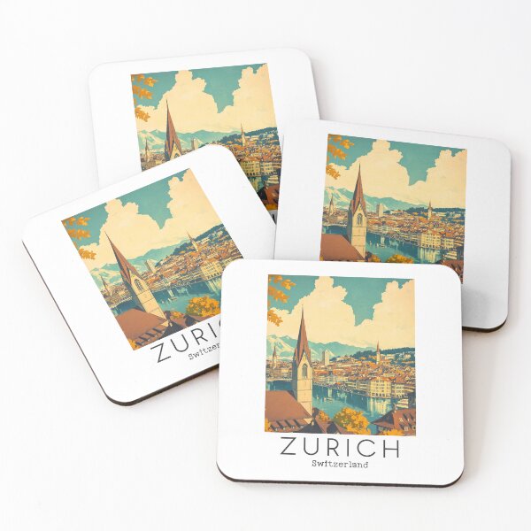 Item preview, A Vintage Travel Illustration of Zurich - Switzerland  designed and sold by GoodOldVintage.