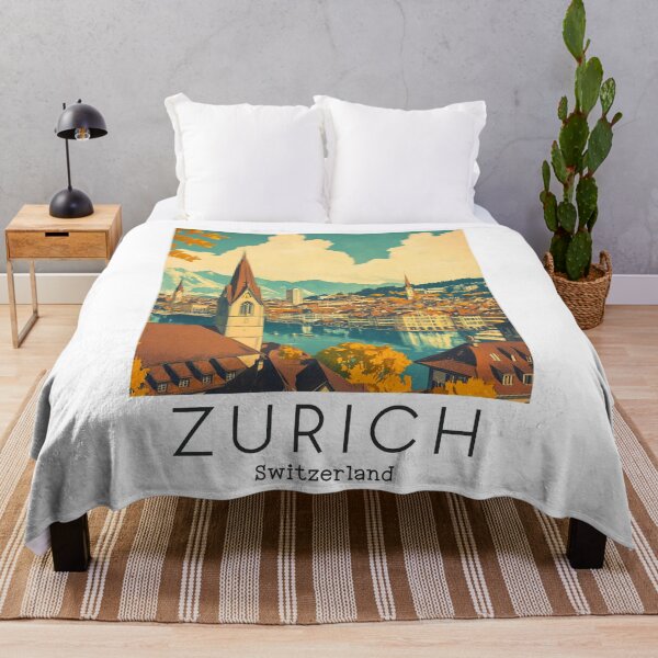 Item preview, A Vintage Travel Illustration of Zurich - Switzerland  designed and sold by GoodOldVintage.