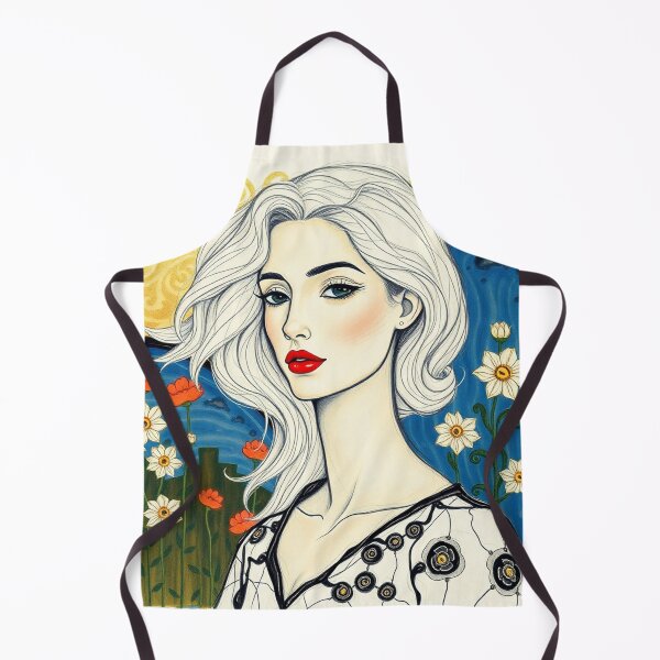 Artikelvorschau, Wunderschöne weißhaarige Dame Illustration inspiriert von Gustav Klimt entworfen und verkauft von Vintage Designs +.