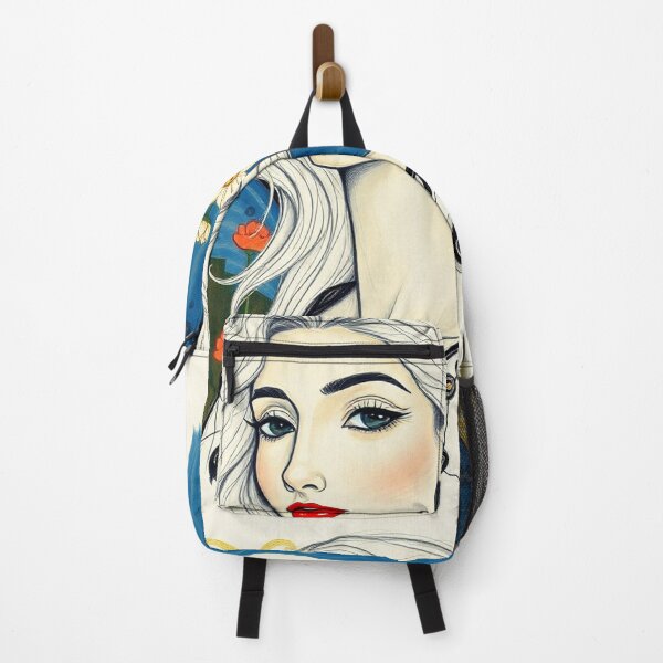 Item preview, Beautiful white haired lady illustration inspired by Gustav Klimt designed and sold by Vintage Designs +.