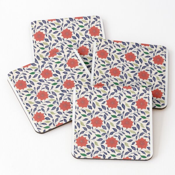 Item preview, Vintage Chinese Red Flowers  designed and sold by tamoora.