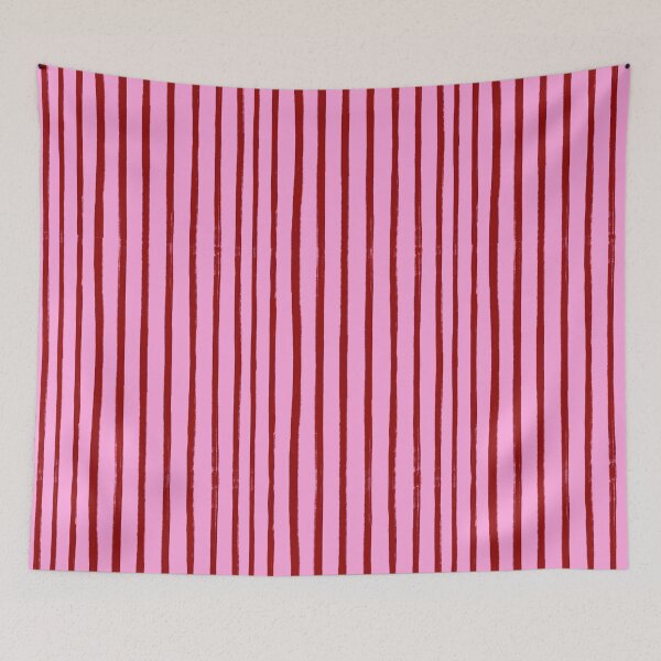 Item preview, Dark Red Brushstroke Stripes on Pink designed and sold by OneThreeSix.