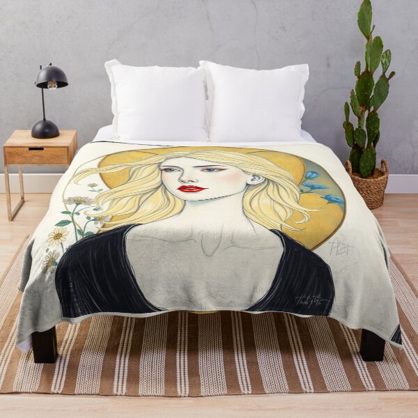 Item preview, Beautiful blonde haired lady illustration inspired by Gustav Klimt designed and sold by Vintage Designs +.