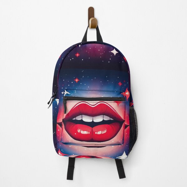 Item preview, A dreamy scene with smiling red lips surrounded by twinkling stars. designed and sold by HEMRO.