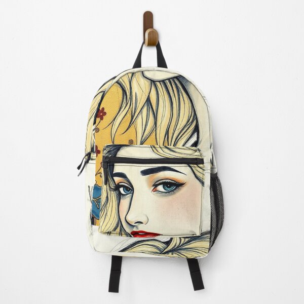 Item preview, Beautiful blonde haired lady illustration inspired by Gustav Klimt designed and sold by Vintage Designs +.
