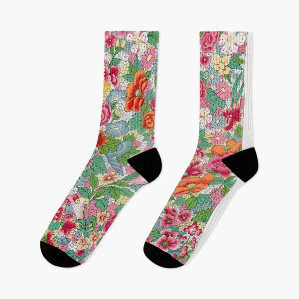 Item preview, Vintage Chinese Hand Knitted Tapestry Mixed Flowers designed and sold by tamoora.