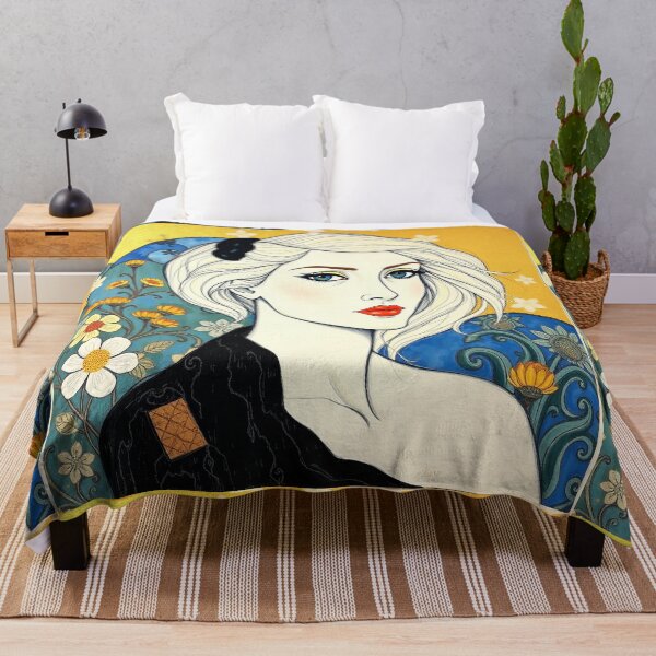 Item preview,  Beautiful blonde haired lady illustration inspired by Gustav Klimt designed and sold by Vintage Designs +.