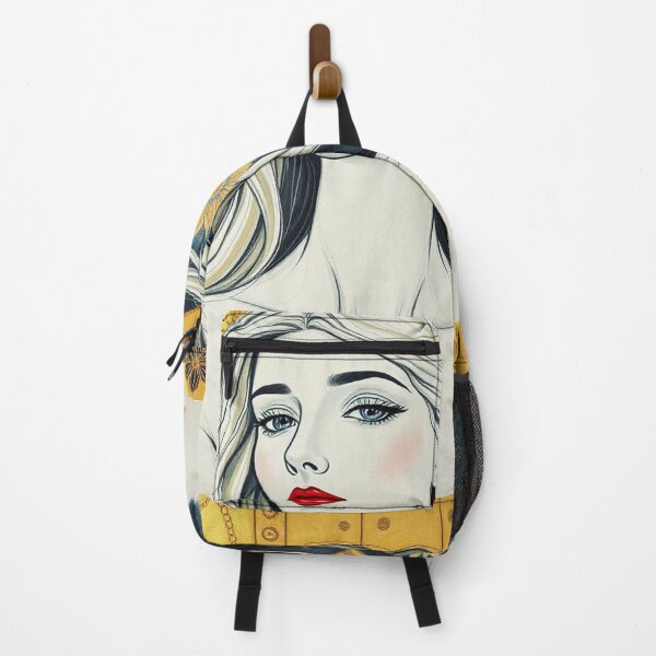 Item preview, Beautiful blonde haired lady illustration inspired by Gustav Klimt designed and sold by Vintage Designs +.