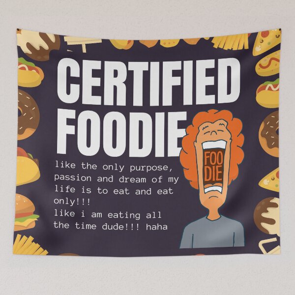 Item preview, Certified Foodie – Funny Food Lover Design designed and sold by GloriousArtSKD.