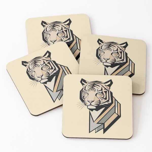 Item preview, Neutral Minimalist Geometric Tiger designed and sold by Slice-of-Pizzo.