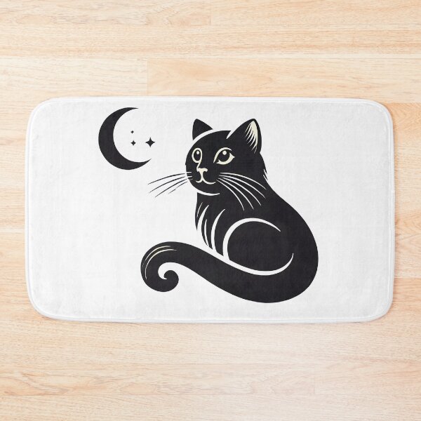 Item preview, Elegant Cat Silhouette with Crescent Moon and Stars designed and sold by inkNext.