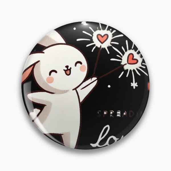 Item preview, Spreading Love - Cute Bunny with Hearts designed and sold by EllsLittleStore.