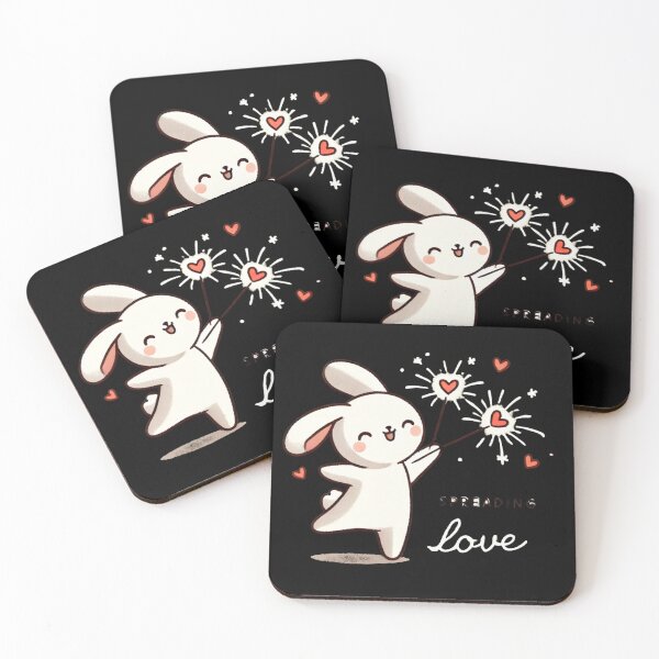 Item preview, Spreading Love - Cute Bunny with Hearts designed and sold by EllsLittleStore.