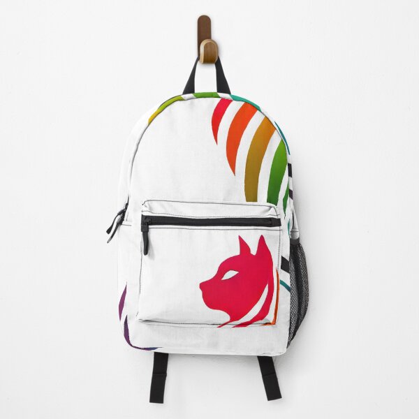 Item preview, Colorful Gradient Cat Silhouette with Vibrant Stripes and Curled Tail designed and sold by inkNext.