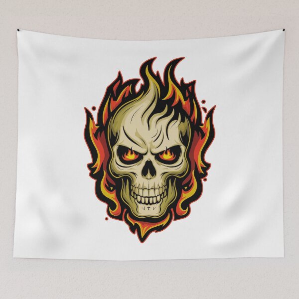 Item preview, Flaming Skull designed and sold by Angry Swan Designs.