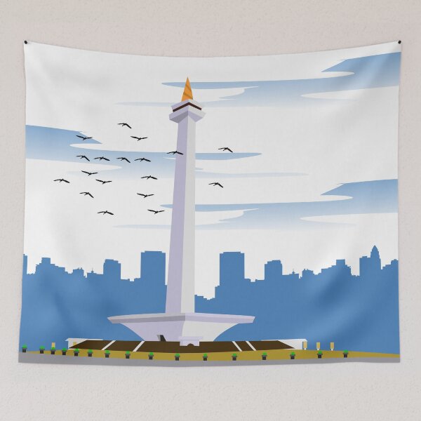 Item preview, Monas Monument Jakarta Landmark Design - Vector Art designed and sold by andriassaputro.