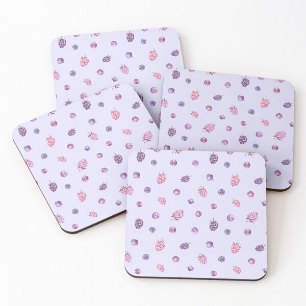 Item preview, Watercolor Berries Pattern on lavender background designed and sold by Flowersforbear.