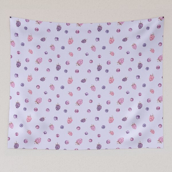 Item preview, Watercolor Berries Pattern on lavender background designed and sold by Flowersforbear.