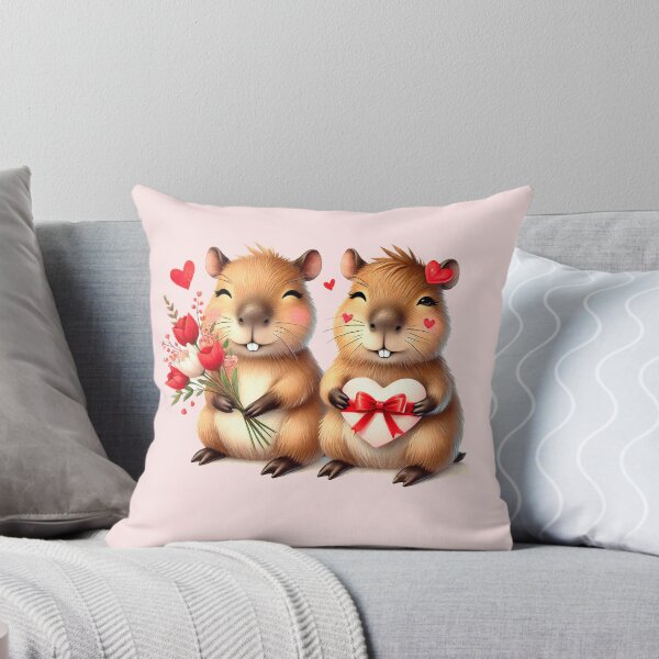 Item preview, Valentine`s capybara couple love and flowers  sticker designed and sold by MariPon.