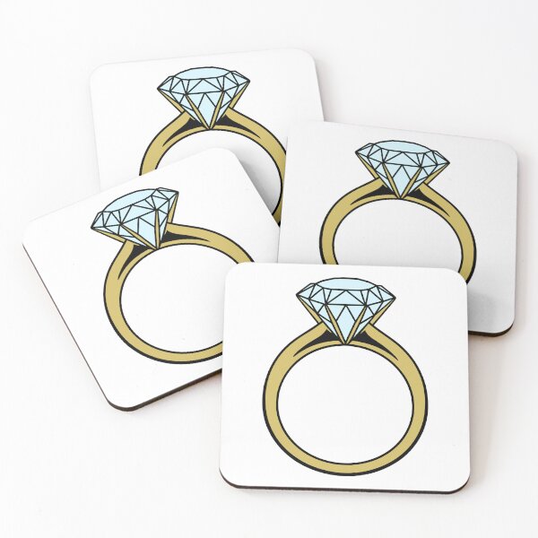 Item preview, Gold Diamond Engagement Ring Illustration designed and sold by theartfulaspie.