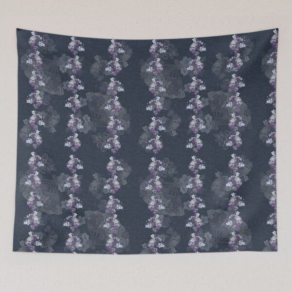 Item preview, Blue Cherry Blossom Sensu Fan designed and sold by Ellia Arts.