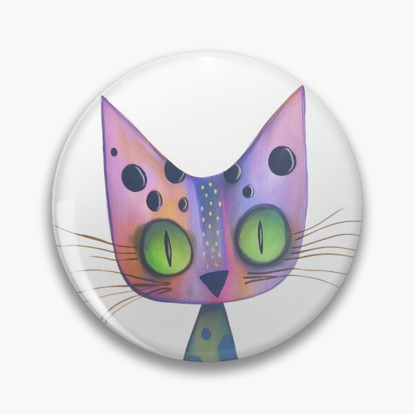 Item preview, Cute spotted cat design. Green & Pink. designed and sold by Shoot-The-Moon.
