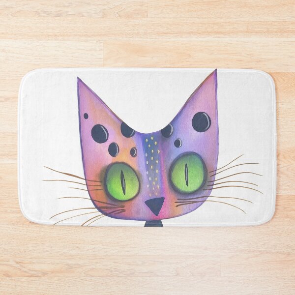 Item preview, Cute spotted cat design. Green & Pink. designed and sold by Shoot-The-Moon.