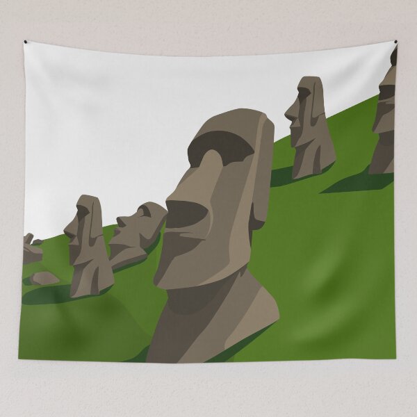 Item preview, Easter Island Moai Statue Landmark Design Vector designed and sold by andriassaputro.