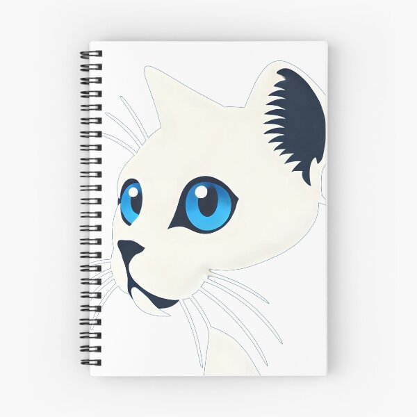 Item preview, Stunning Minimalist Illustration of a White Cat with Striking Blue Eyes designed and sold by inkNext.