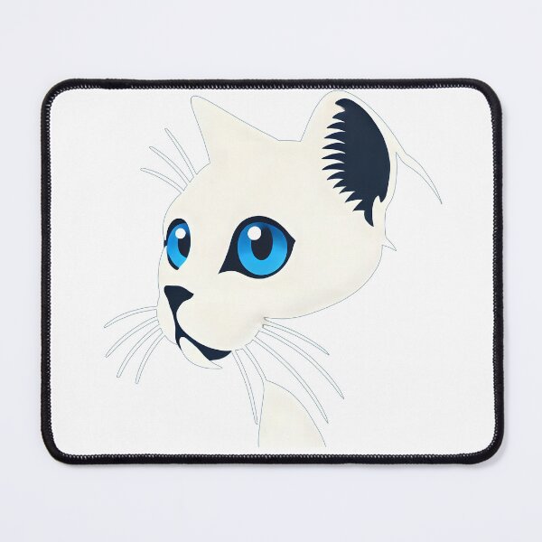 Item preview, Stunning Minimalist Illustration of a White Cat with Striking Blue Eyes designed and sold by inkNext.