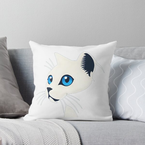 Item preview, Stunning Minimalist Illustration of a White Cat with Striking Blue Eyes designed and sold by inkNext.