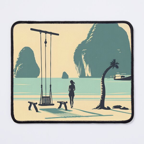Item preview, Serene Minimalist Clipart Illustration of Maya Bay and Phi Phi Island, Thailand designed and sold by inkNext.