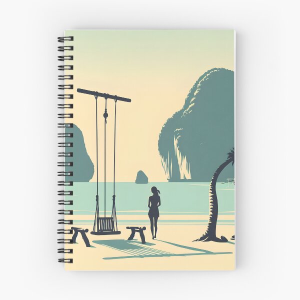 Item preview, Serene Minimalist Clipart Illustration of Maya Bay and Phi Phi Island, Thailand designed and sold by inkNext.
