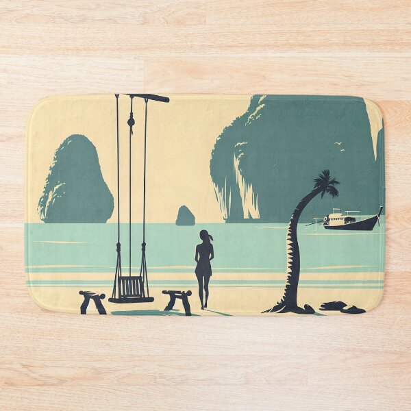 Item preview, Serene Minimalist Clipart Illustration of Maya Bay and Phi Phi Island, Thailand designed and sold by inkNext.