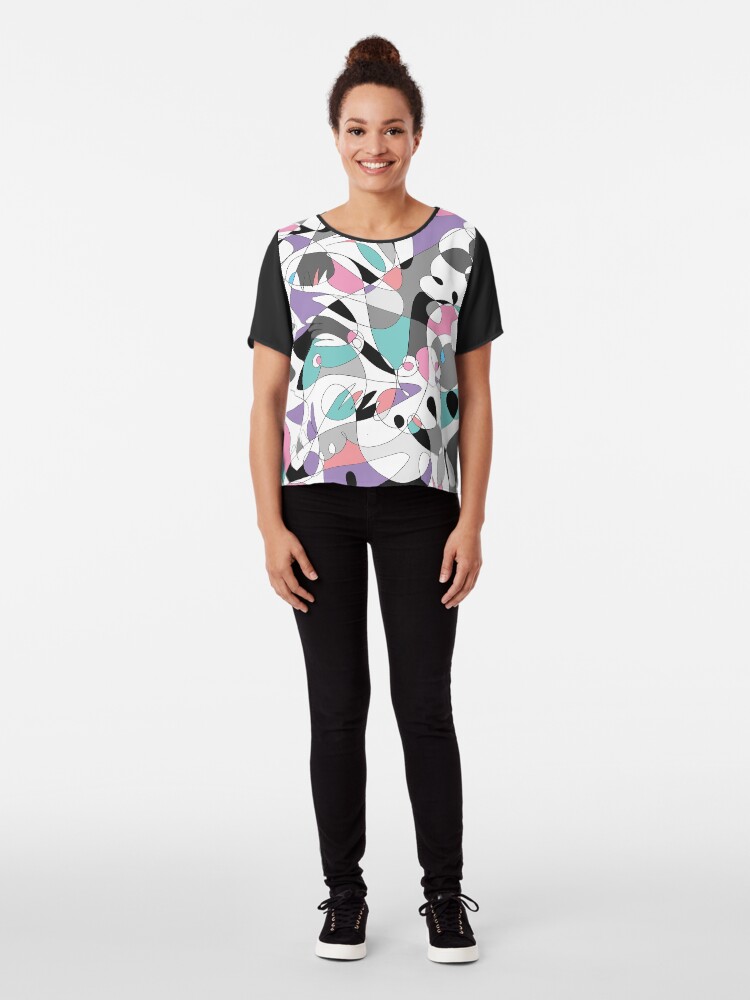 Alternate view of Absrtact art helping hands Chiffon Top
