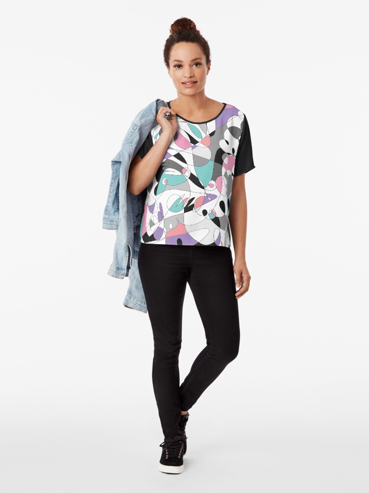 Alternate view of Absrtact art helping hands Chiffon Top