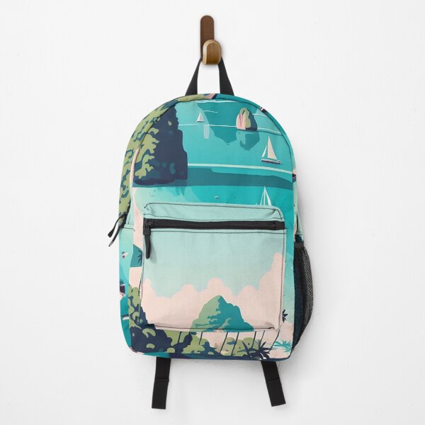 Item preview, Minimalist Clipart-Style Illustration of Maya Bay and Phi Phi Island, Thailand designed and sold by inkNext.